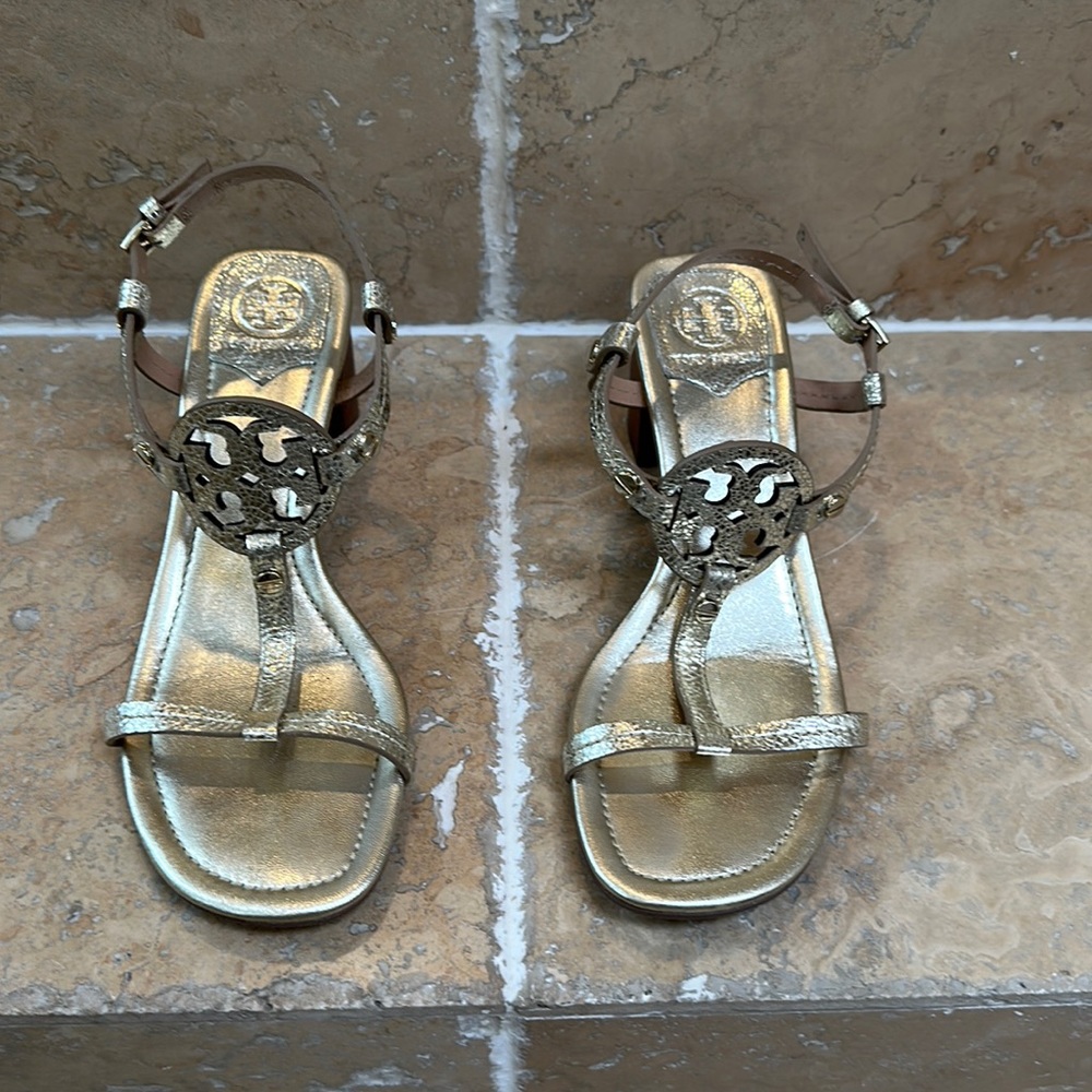 Tory Burch gold sandal